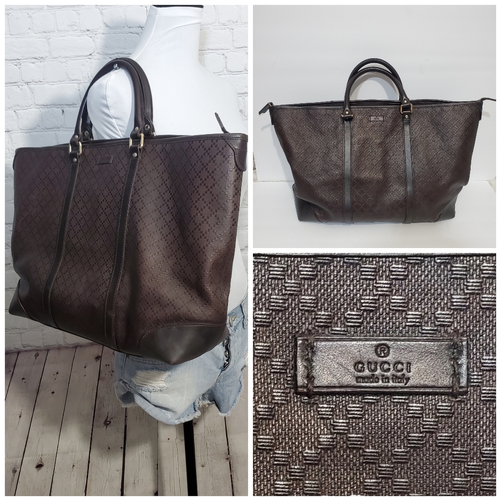 Gucci Brown Leather Tote Bag